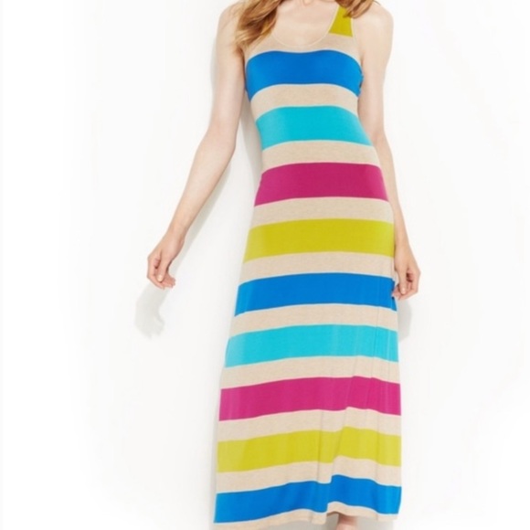 Calvin Klein Dresses & Skirts - Calvin Klein Striped Maxi Dress Racer Back
